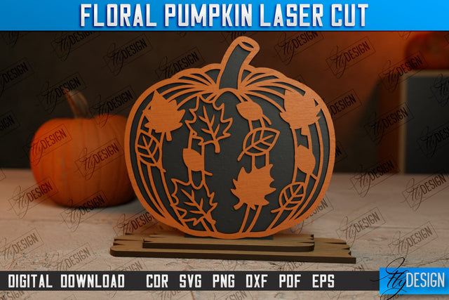 Floral Pumpkin | Pumpkin Ornaments | Halloween Pumpkin | Halloween Décor | CNC File SVG Fly Design 