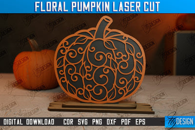 Floral Pumpkin | Pumpkin Ornaments | Halloween Pumpkin | Halloween Décor | CNC File SVG Fly Design 