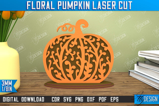 Floral Pumpkin | Pumpkin Ornaments | Halloween Pumpkin | Halloween Décor | CNC File SVG Fly Design 