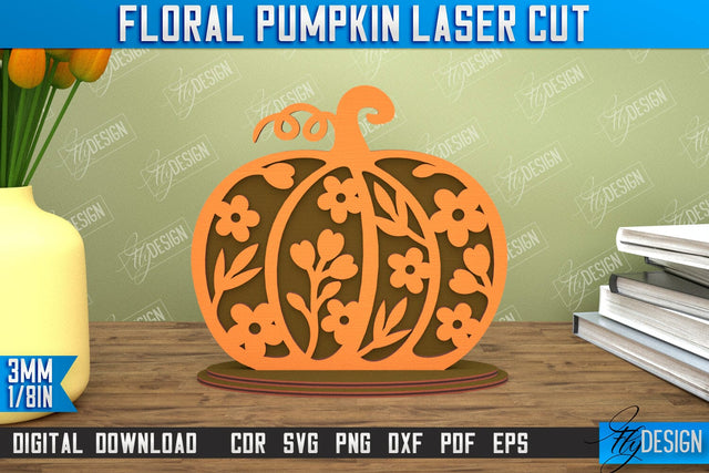 Floral Pumpkin | Pumpkin Ornaments | Halloween Pumpkin | Halloween Décor | CNC File SVG Fly Design 