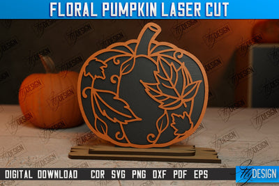 Floral Pumpkin | Pumpkin Ornaments | Halloween Pumpkin | Halloween Décor | CNC File SVG Fly Design 