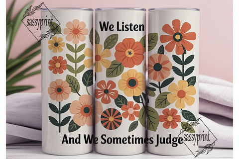 Floral Quote Tumbler Wrap Sublimation sassyprint 