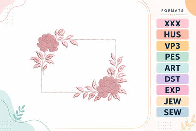 Floral Rectangle Frame Embroidery Design | Rose Border Monogram Frame Embroidery/Applique DESIGNS sg embroidery 