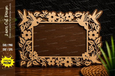Floral Rectangle Frame Laser Cut Svg Design SVG Regulrcrative 