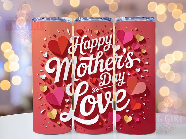 Floral Red Roses 20oz Tumbler, Red Roses, Floral Mom, Happy Mother's Day, Love You Mom, Sublimation Design, Tumbler Wrap Sublimation SvggirlplusArt 