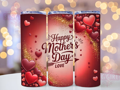 Floral Red Roses 20oz Tumbler, Red Roses, Floral Mom, Happy Mother's Day, Love You Mom, Sublimation Design, Tumbler Wrap Sublimation SvggirlplusArt 