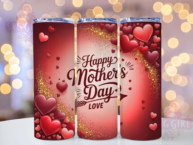 Floral Red Roses 20oz Tumbler, Red Roses, Floral Mom, Happy Mother's Day, Love You Mom, Sublimation Design, Tumbler Wrap Sublimation SvggirlplusArt 