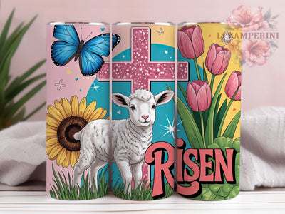 Floral Risen Lamb Faith Tumbler, Christian Cross Tumbler, Floral Faith Wrap, Stylish 20oz Wrap, Sublimation Design, Trendy Gift Idea, Inspirational Easter Tumbler Sublimation Li Zamperini 