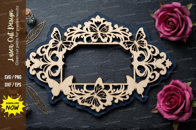 Floral Round Frame laser Cut svg Cutting file SVG Regulrcrative 
