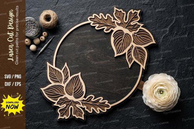 Floral Round Frame laser Cut svg Cutting file SVG Regulrcrative 
