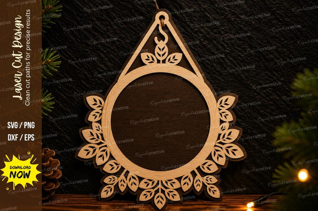 Floral Round Frame Laser Cut SVG Design SVG Regulrcrative 