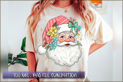 Floral Santa Claus Sublimation Sublimation Shetara Begum 