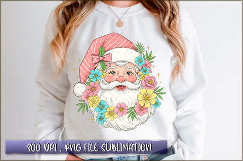 Floral Santa Claus Sublimation Sublimation Shetara Begum 