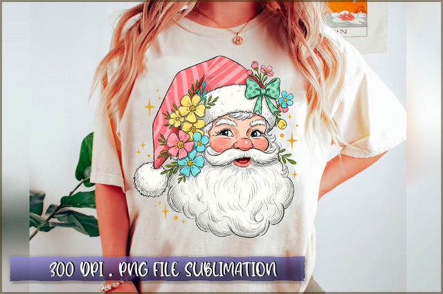 Floral Santa Claus Sublimation Sublimation Shetara Begum 