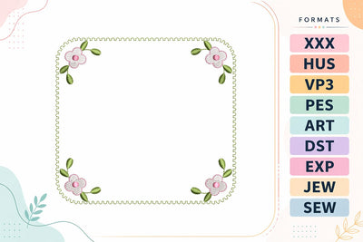Floral Scalloped Frame Flowers Embroidery Design Embroidery/Applique DESIGNS sg embroidery 