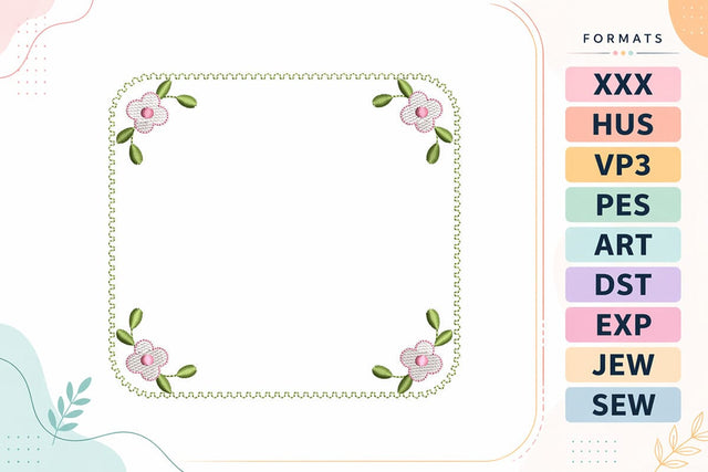 Floral Scalloped Frame Flowers Embroidery Design Embroidery/Applique DESIGNS sg embroidery 