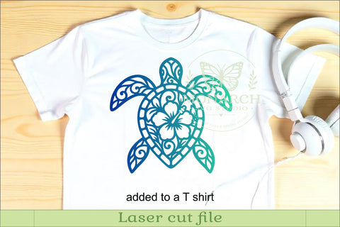 Floral Sea Turtle Wall Art Hibiscus Tropical Coastal Beach SVG APInspireddesigns 