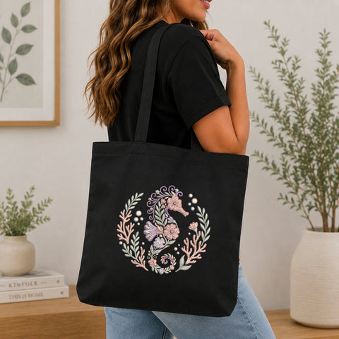 Floral Seahorse Ocean Machine Embroidery Design PES DST Stitch Pattern Files Embroidery/Applique DESIGNS PatternFeed8 