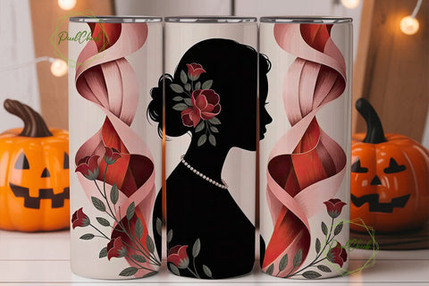 Floral Silhouette 20oz Tumbler Wrap Sublimation PixelChick 