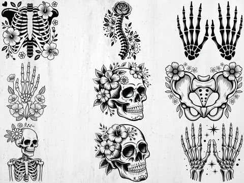 Floral Skeleton Anatomy SVG Bundle, Skeleton Svg SVG Creativeart88 