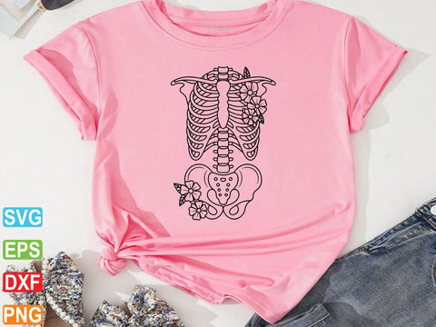 Floral Skeleton Anatomy SVG, Skeleton Svg SVG artprintfile 