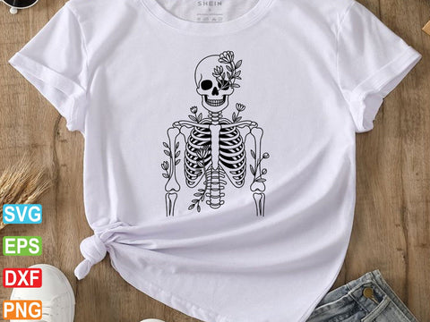 Floral Skeleton Anatomy SVG, Skeleton Svg SVG artprintfile 