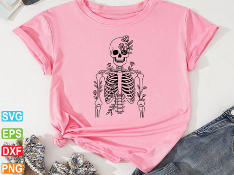 Floral Skeleton Anatomy SVG, Skeleton Svg SVG artprintfile 
