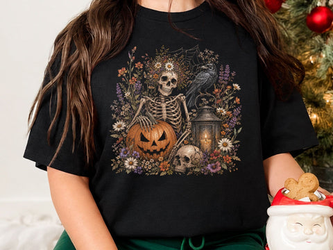 Floral Skeleton Halloween Clipart PNG Art SVG artprintfile 