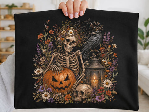 Floral Skeleton Halloween Clipart PNG Art SVG artprintfile 