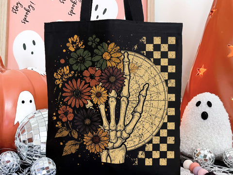 Floral Skeleton Hand PNG, Gothic Halloween Sublimation Design SVG DesignDestine 