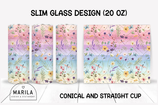 Floral Skinny Tumbler sublimation designs #2 Sublimation Marilakits 