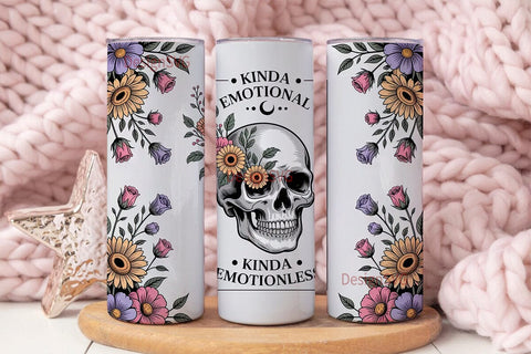 Floral Skull and Moon 20oz Tumbler Sublimation DesignSVG 