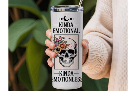 Floral Skull and Moon 20oz Tumbler Sublimation DesignSVG 