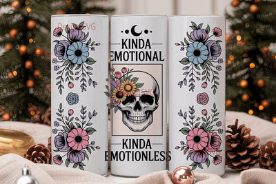 Floral Skull and Moon 20oz Tumbler Sublimation DesignSVG 