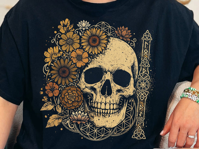 Floral Skull PNG, Celtic Knot Skull Design SVG DesignDestine 