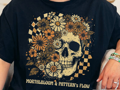 Floral Skull PNG, Retro Halloween Sublimation Design SVG DesignDestine 