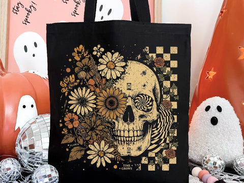 Floral Skull PNG, Sunflower Skeleton Design SVG DesignDestine 
