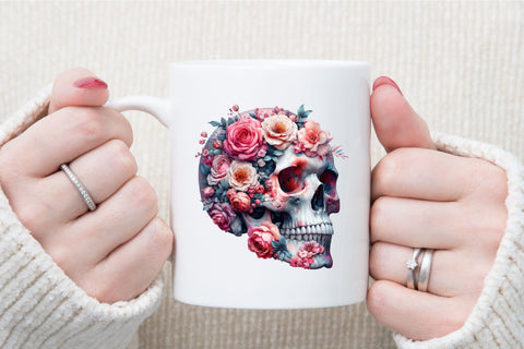 Floral Skull Sublimation Clipart Sublimation designartist 