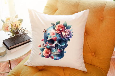Floral Skull Sublimation Clipart Sublimation designartist 