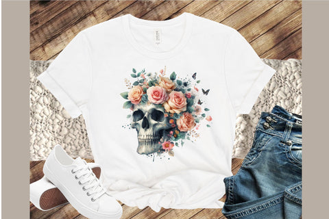 Floral Skull Sublimation Clipart Sublimation designartist 