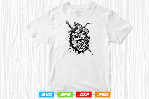 Floral Snake Skull Svg Bundle, Skull Clipart Silhouette SVG Creativeart88 