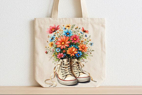 Floral Sneaker PNG Floral Sublimation Design Digital Download SVG BillahCrafts 
