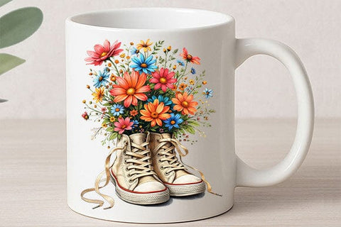 Floral Sneaker PNG Floral Sublimation Design Digital Download SVG BillahCrafts 