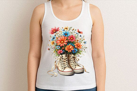 Floral Sneaker PNG Floral Sublimation Design Digital Download SVG BillahCrafts 