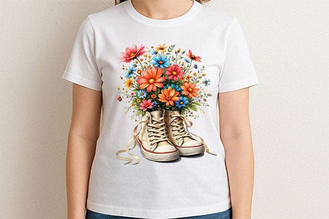 Floral Sneaker PNG Floral Sublimation Design Digital Download SVG BillahCrafts 