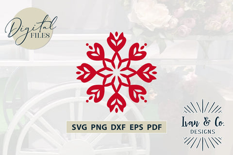 Floral Snowflake Svg Files, Christmas Svg, Merry Christmas Svg, Winter Svg, Cricut Svg, Silhouette Designs, Digital Cut Files, Vinyl Designs, DXF PNG (1589780646) SVG Ivan & Co. Designs 