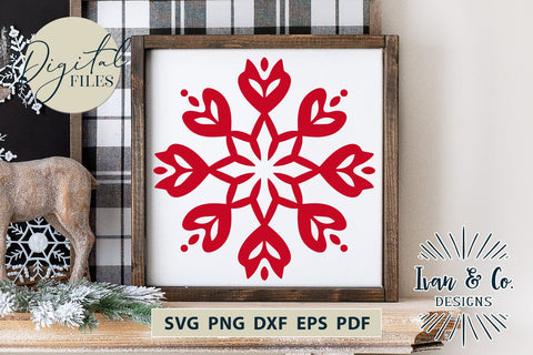 Floral Snowflake Svg Files, Christmas Svg, Merry Christmas Svg, Winter Svg, Cricut Svg, Silhouette Designs, Digital Cut Files, Vinyl Designs, DXF PNG (1589780646) SVG Ivan & Co. Designs 