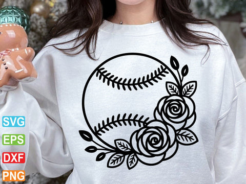 Floral Softball SVG: Sports Cut File for Cricut, Silhouette (Digital Download) SVG artprintfile 