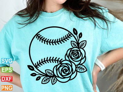 Floral Softball SVG: Sports Cut File for Cricut, Silhouette (Digital Download) SVG artprintfile 