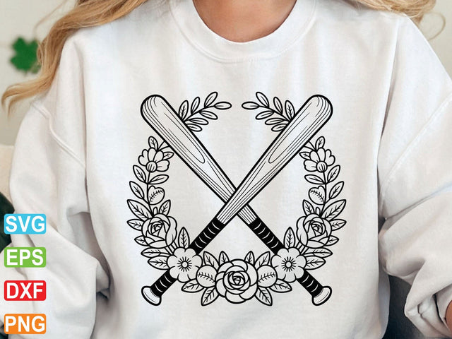 Floral Softball SVG: Sports Cut File for Cricut, Silhouette (Digital Download) SVG artprintfile 